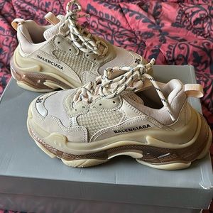 Balenciaga Beige and Cream Sneakers